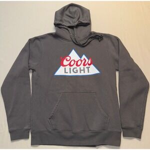 Coors Light Hoodie Mens Charcoal Gray Graphic Logo Medium (Missing Tag)